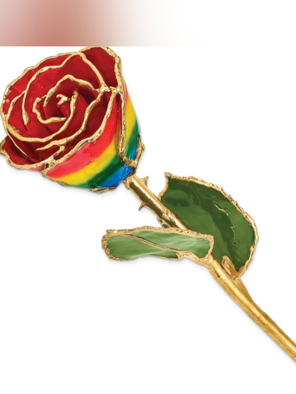 NIB 24K Gold Dipped Rainbow Forever Rose, $115 MSRP